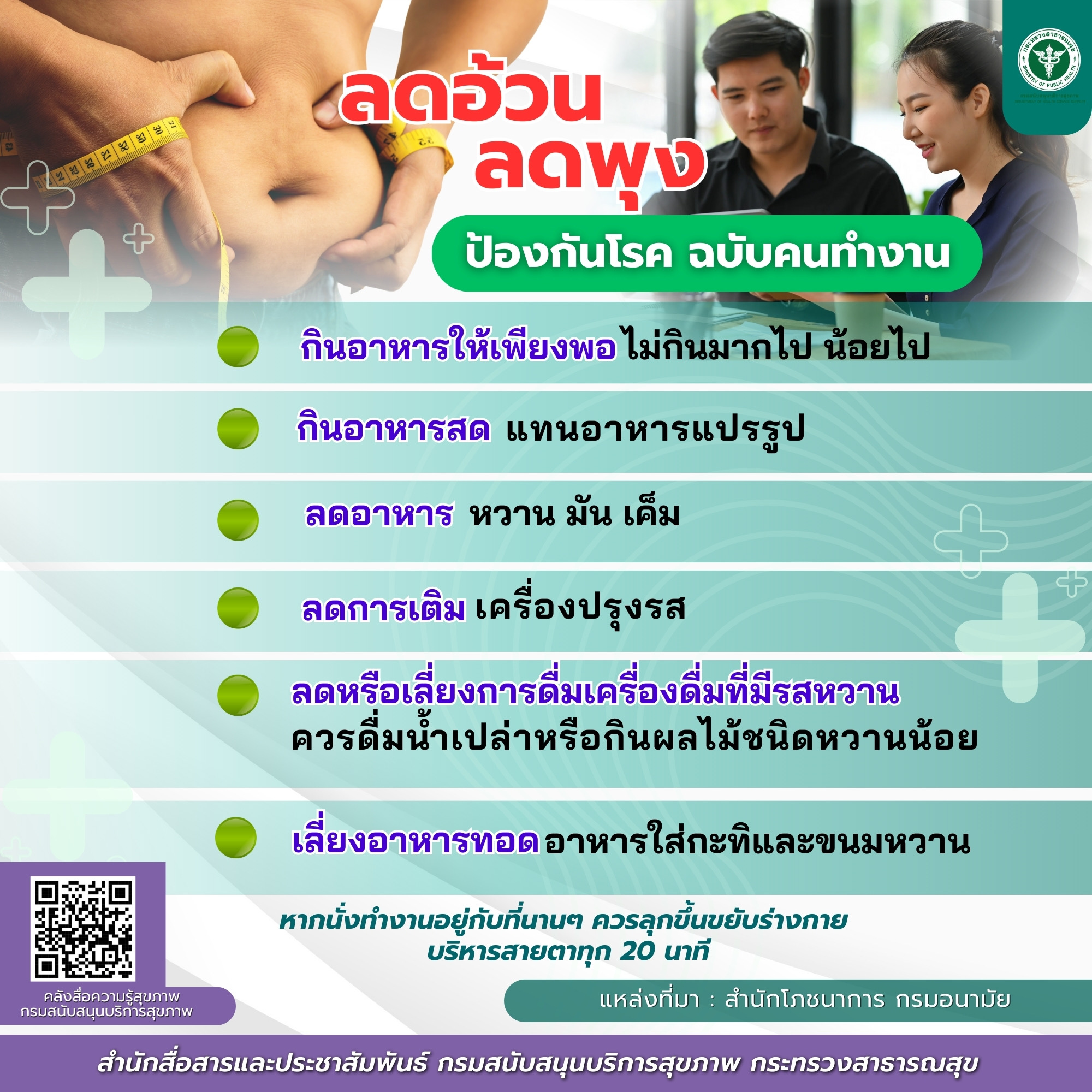 ลดอ้วน ลดพุง ป้องกันโรค ฉบับคนทำงาน