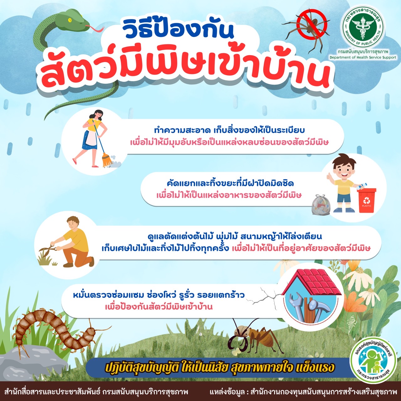 วิธีป้องกันสัตว์มีพิษเข้าบ้าน